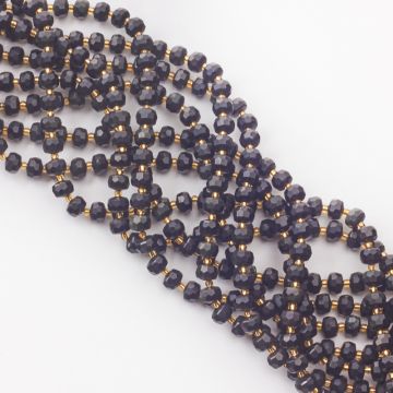 Obsydian oponka fasetowana 8x6mm