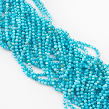 Niebieska masa perłowa kulka fasetowana 4mm