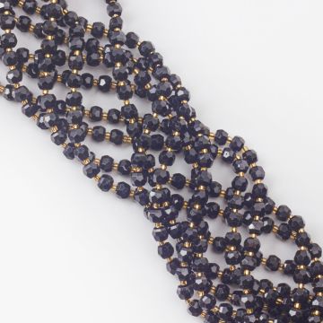 Czarny turmalin oponka ciosana 8mm