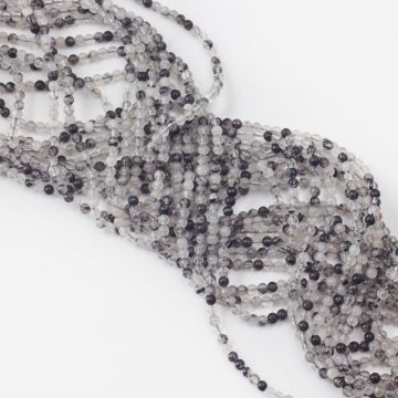 Kryształ górski z czarnym turmalinem kulka gładka 4mm