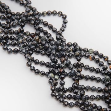Czarny turmalin kulka fasetowana 7,5mm