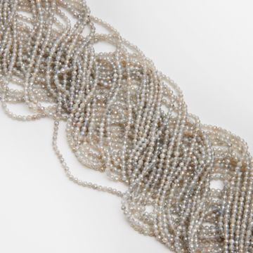 Kamień księżycowy kulka fasetowana platerowana 3mm