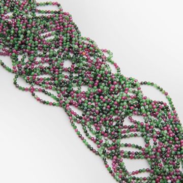 Zoisyt z rubinem kulka fasetowana 3mm