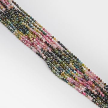 Turmalin kulka fasetowana cieniowana 4mm