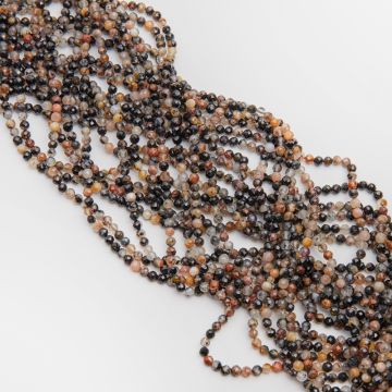 Czarny turmalin kulka fasetowana 4mm