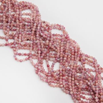 Różowy turmalin kulka fasetowana 4mm