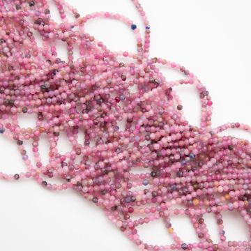 Turmalin rubinowy kulka fasetowana 2mm