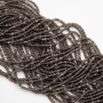 Srebrny obsydian kulka fasetowana 2,5mm