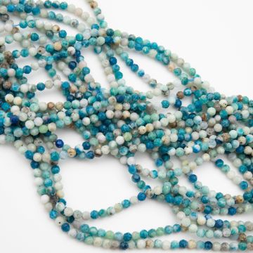 K2 - azuryt z granitem kulka fasetowana 3mm K2 - azuryt z granitem kulka fasetowana 3mm