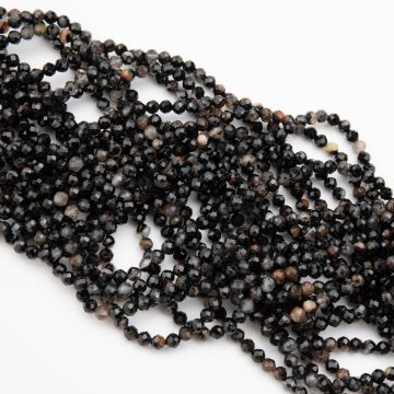 Czarny turmalin kulka fasetowana 3,5mm