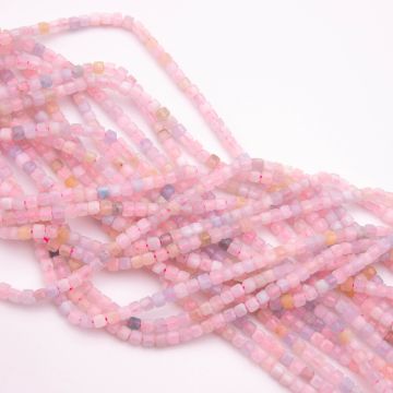 Morganit kostka fasetowana 3mm