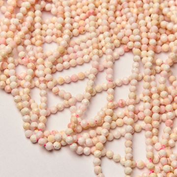 Muszla różowa kulka fasetowana 4,5mm