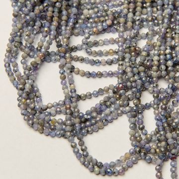 Tanzanit kulka fasetowana 3mm