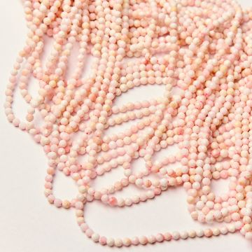 Muszla różowa kulka fasetowana 3mm