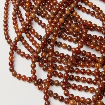 Granat pomarańczowy kulka gładka 6,5mm