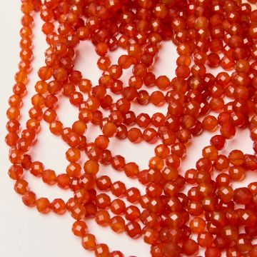 Karneol kulka fasetowana 8mm