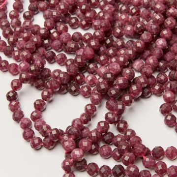 Rubin klarowany kulka fasetowana 8mm