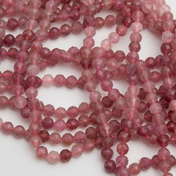 Kryształ górski truskawkowy kulka fasetowana 6,5mm