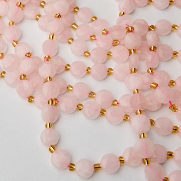 Kryształ górski różowy dysk fasetowana 10mm