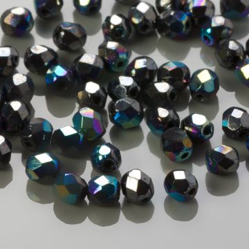 Fire Polish Luster - Jet AB (XL23980) 4mm