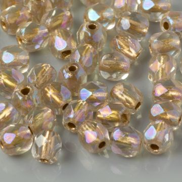 Fire Polish Copper Line - Crystal AB (XCL00030) 4mm