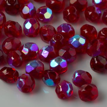 Fire Polish Ruby AB (X90100) 4mm