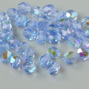 Fire Polish  Med. Sapphire AB (X30020) 4mm