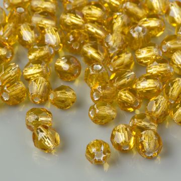 Fire Polish Silver Lined - Topaz (SL10060) 4mm