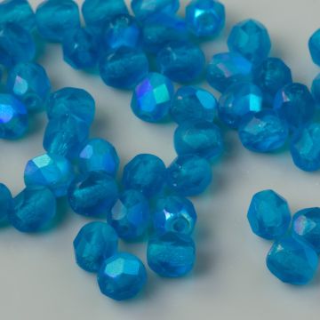 Fire Polish Matte Capri Blue AB (MX60080) 4mm