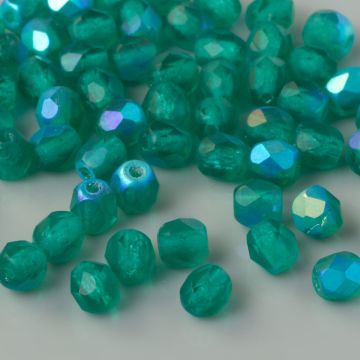 Fire Polish Matte Emerald AB (MX50730) 4mm