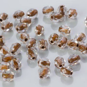 Fire Polish Brown Lined - Crystal (LC44818) 4mm