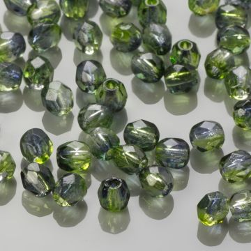 Fire Polish Dual Coated - Tanzanite/Olivine (K3531) 4mm