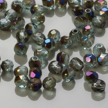 Fire Polish Aquamarine - Blue Iris (BR60010) 4mm