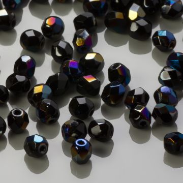 Fire Polish Blue Iris - Jet (BR23980) 4mm