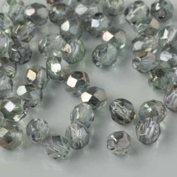 Fire Polish Luster - Green/Crystal (91003CR) 4mm