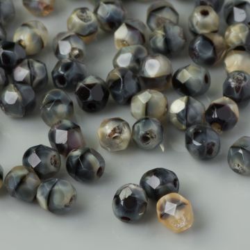 Fire Polish Grey w/Black Swirl (26107) 4mm