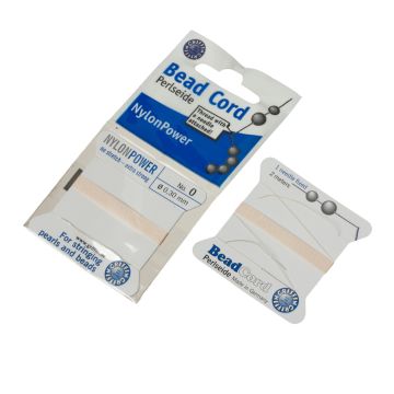 Nitka do pereł Nylon Power light pink z igłą 0,3mm