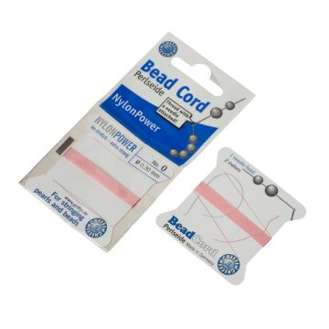 Nitka do pereł Nylon Power dark pink z igłą 0,3mm