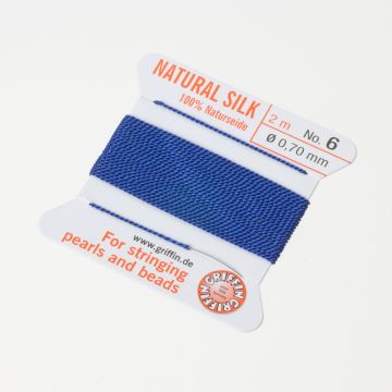 Nici jedwabne z igłą dark blue 0,7mm