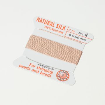 Nici jedwabne z igłą light pink 0,6