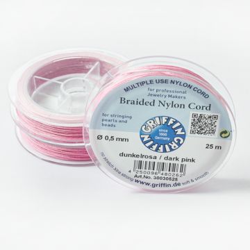 Griffin nylonowy sznurek do makramy dark pink 0,5mm