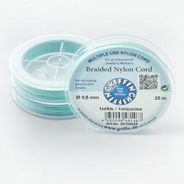 Griffin nylonowy sznurek do makramy turquoise 0,5mm