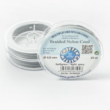 Griffin nylonowy sznurek do makramy light grey 0,5mm