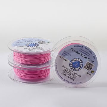 Griffin nylonowy sznurek do makramy dark pink 1mm