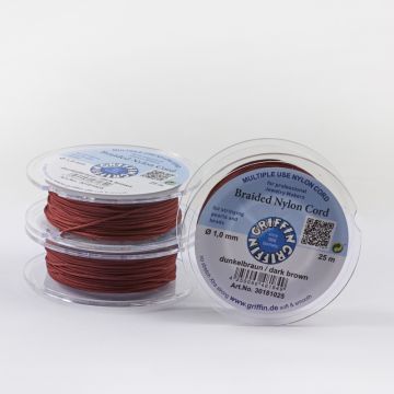 Griffin nylonowy sznurek do makramy dark brown 1mm