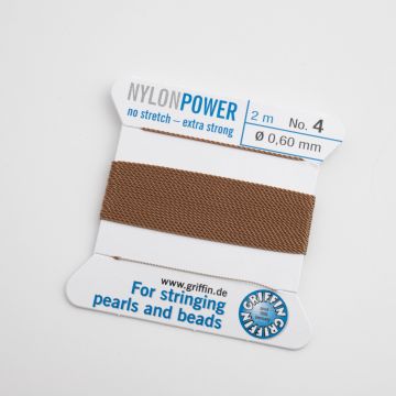 Nici Nylon Power z igłą beige 0,6mm