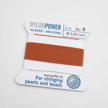 Nici Nylon Power z igłą cornelian 0,6mm