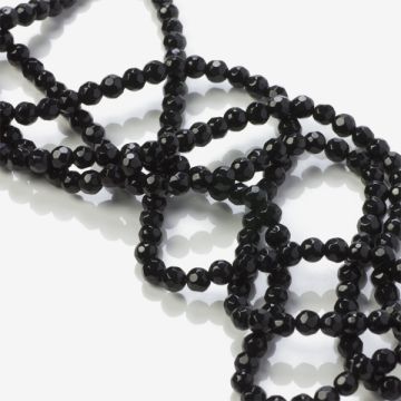 Onyks kulka fasetowana czarny 4,5mm Onyks kulka fasetowana czarny 4,5mm