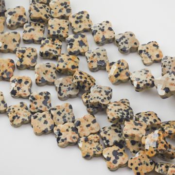 Jaspis dalmatyńczyk koniczyna marokańska fasetowana 12x12mm