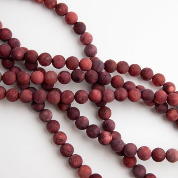 Agat matowy bordowy kulka gładka 8,5mm